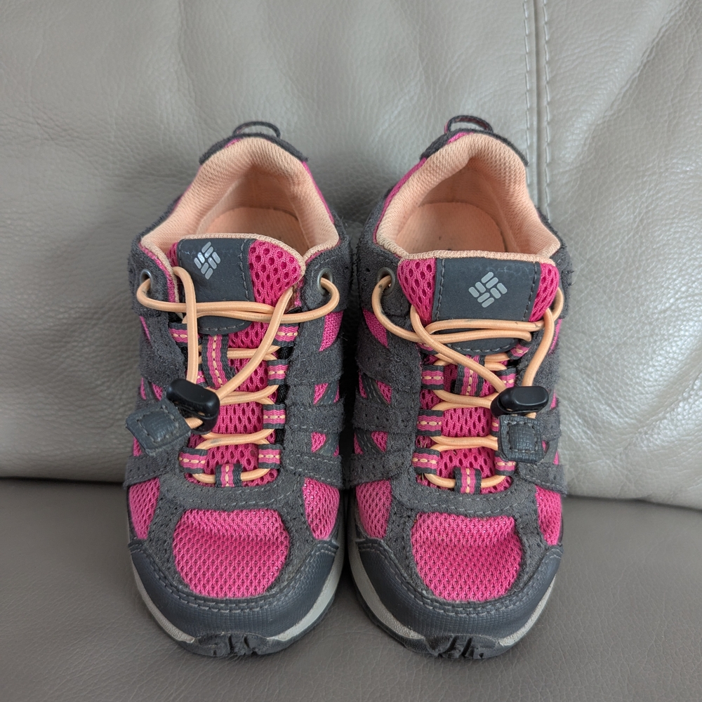 Columbia Redmond Pink and Gray Kids Hiking Shoes